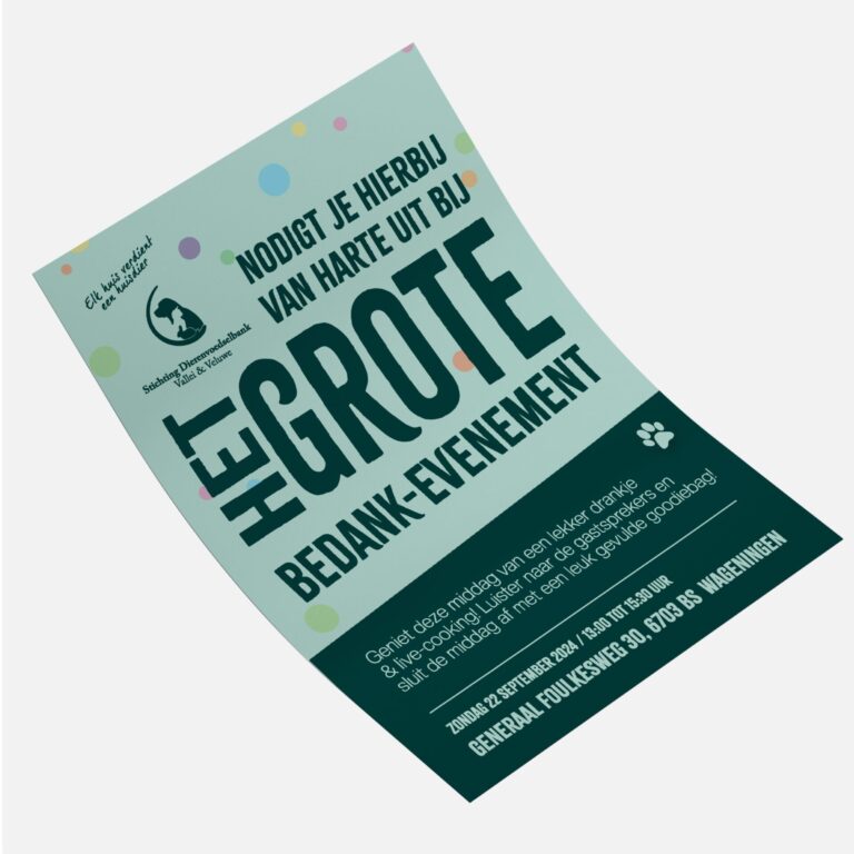 Flyer Ontwerp Dierenvoedselbank Vallei & Veluwe Grafisch Vormgever Rody Pathuis